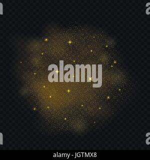 Golden glitter dust cloud Stock Vector