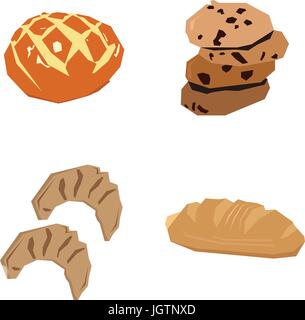 Set of bakery icons Stock Vector