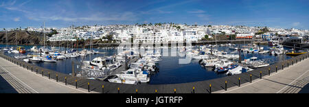 Fishing harbour La Tinosa at Puerto del Carmen, Lanzarote island, Canary islands, Spain, Europe Stock Photo