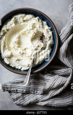 Whipped cream in a bowl Stock Photo