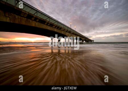 Boscombe pier at sunrise on a winter morning Stock Photo