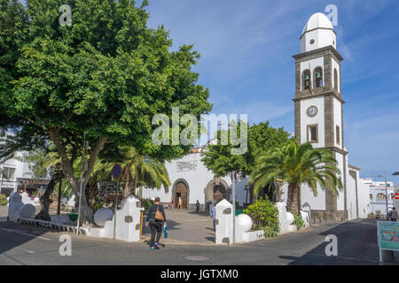 Church Iglesia de San Gines at the old town of Arrecife, Lanzarote island, Canary islands, Spain, Europe Stock Photo