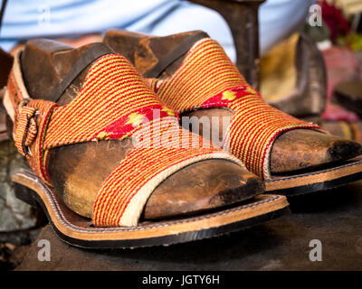 Traditional Afghani style sandal only use for male also known as Peshawari Chappal in Pakistan Stock Photo