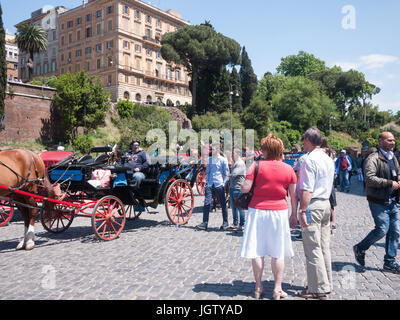 Rome, Italy - Tourists around the Colosseum Stock Photo