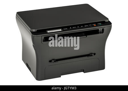 modern black office multifunction printer MFP, 3D rendering isolated on white background Stock Photo