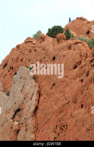 Rock climber at Garden of the Gods, Colorado Springs, Colorado, USA