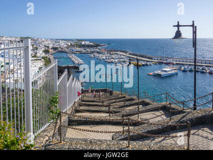 Fishing harbour La Tinosa at Puerto del Carmen, Lanzarote island, Canary islands, Spain, Europe Stock Photo