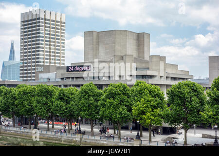 Brutalist architecture London: The Royal National Theatre brutalist / brutalism building by Denys Lasdun. Southbank, London, UK Stock Photo