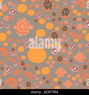 Stylized Small Flowers. Seamless Retro Pattern in Childish Style. Floral Background with Romantic Ornament. Childish ditsy print seamless tile for wra Stock Vector