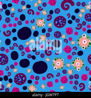 Cute Floral pattern of small flowers. Bright template for fashion print. Childish ditsy print seamless tile for wrapping paper, textile print or web-s Stock Vector