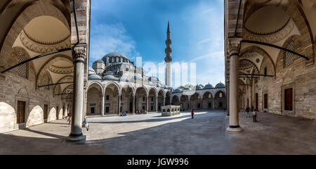 ISTANBUL, TURKEY - MAY 05, 2017: Exterior view of Suleymaniye Mosque .The mosque was constructed under instruction of Suleymaniye the Magnificent. Stock Photo
