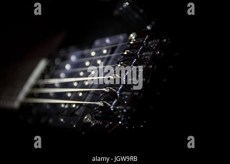 Guitar strings, Shallow depth of field. Stock Photo