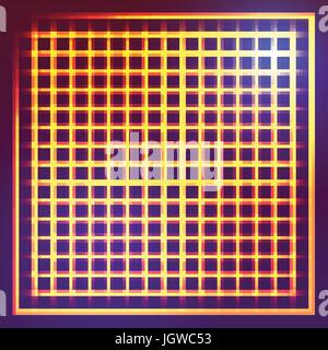 Square grid with light effect. Vector background Stock Vector
