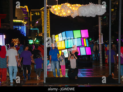 LAMPU festival showcase the application and capability of modern lighting technology. Stock Photo