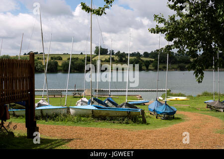 Banbury Sailing Club boats, Boddington Reservoir, Northamptonshire, England, UK Stock Photo