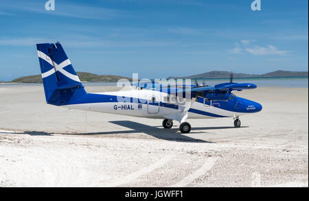 Twin otter aircraft, Barra Airport Stock Photo