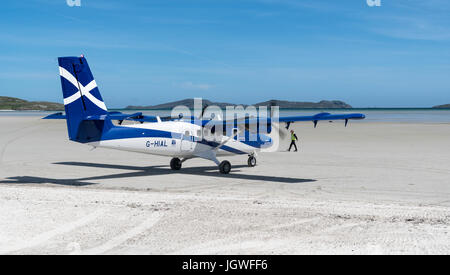 Twin otter aircraft, Barra Airport Stock Photo