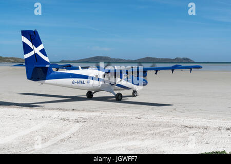 Twin otter aircraft, Barra Airport Stock Photo