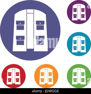 Hunter vest icons set Stock Vector Image & Art - Alamy