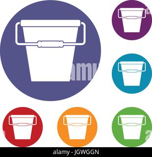 Empty bucket icons set Stock Vector