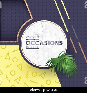 Circle Border Design featuring marble stone and various textures. Vector illustration Stock Vector