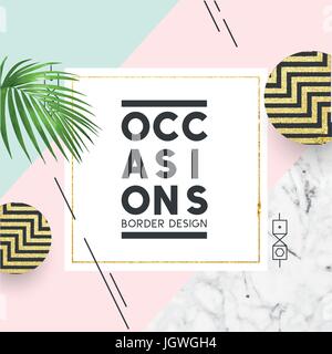 Pastel coloured fashion frame with copy space for your sign or wording.Vector illustration Stock Vector