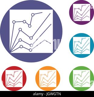 Financial statistics icons set Stock Vector