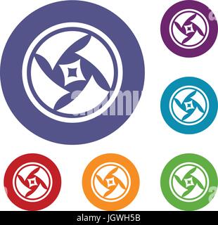 Covered objective icons set Stock Vector