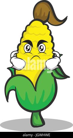 Angry sweet corn character cartoon Stock Vector