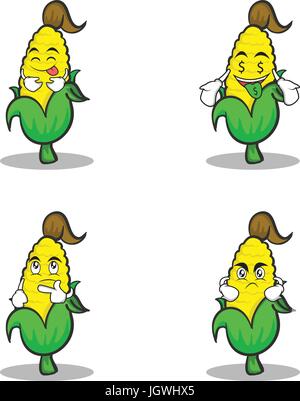 Set character of sweet corn Stock Vector