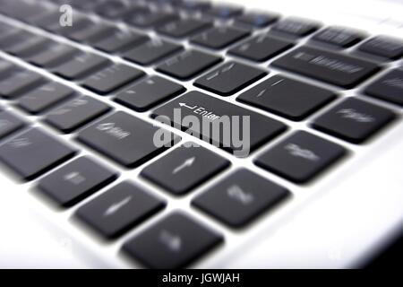 Photo of a keyboard of a laptop computer. Stock Photo