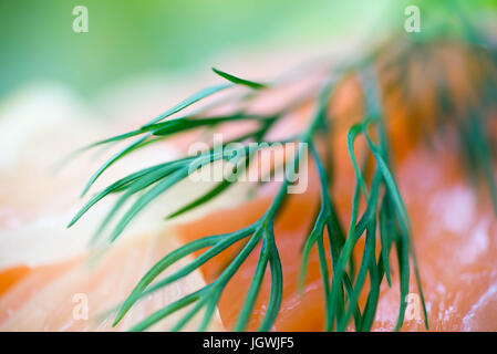healthy small open sandwich with smoked salmon  selective focus macro Stock Photo