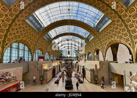 Paris, France - May 16, 2017: The Musee d'Orsay, a museum in Paris, France. It is housed in the former Gare d'Orsay, a Beaux-Arts railway station buil Stock Photo