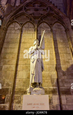 Joan of Arc monument in Notre Dame de Paris, France Stock Photo