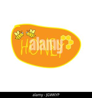 Set of honey labels Stock Vector