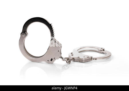 handcuffs isolated on white background Stock Photo