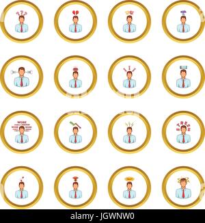 Stress icons circle Stock Vector