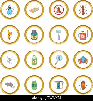 Exterminator icons circle Stock Vector