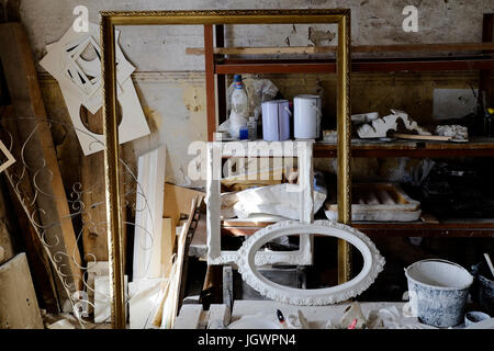 Art studio storeroom and workshop Stock Photo