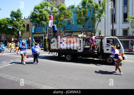 Los Angeles, California, USA: Festival on Hollywood Boulevard Hollywood Walk of Fame Stock Photo