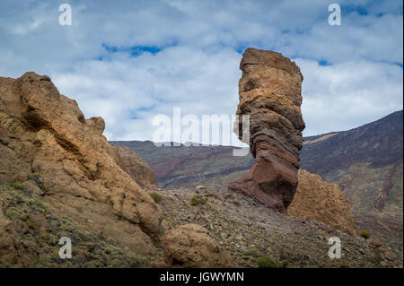 Garcia rock in the volcanic lava desert of Tenerife island Stock Photo