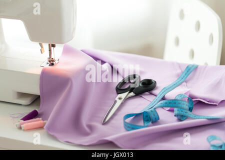 Tape Measure Sewing Machine Sewing Workshop Stock Photo by