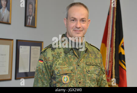 Calw, Germany. 23rd Jan, 2017. Brigadier-General Dag Baehr, the commander of the German Special Forces Command (KSK), on the unit's base in Calw, Germany, 23 January 2017. Photo: Franziska Kraufmann/dpa/Alamy Live News Stock Photo