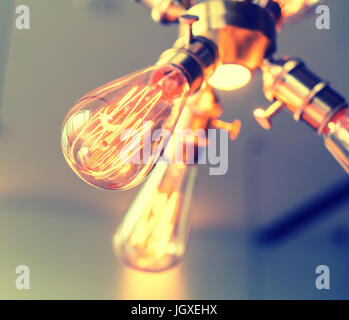 Edison light bulb hanging on Stock Photo