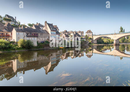 Argentat, Correze, France. On the upper reaches of the Dordogne River. Stock Photo