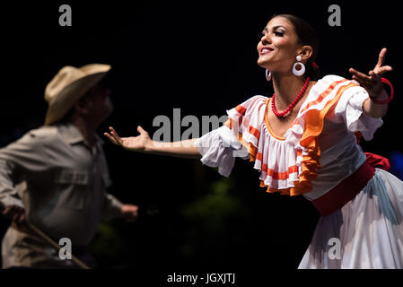 Camagua Compania Folklorica from Camagüey, Cuba, performing at 29th Folkart International CIOFF Folklore Festival, folklore sub-festival of Festival Lent, one of the largest outdoor festivals in Europe. Folkart, Festival Lent, Maribor, Slovenia, 2017. Stock Photo