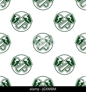 Hammers seamless pattern background, wallpaper. Football sports label style. Stock vector isolated on white Stock Vector