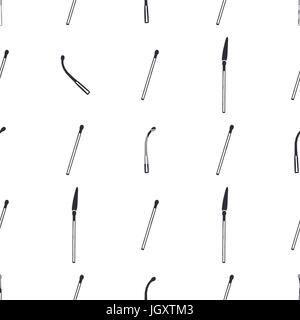 Seamless texture with different matches on white background. Pattern wallpaper. Stock vector illustration Stock Vector