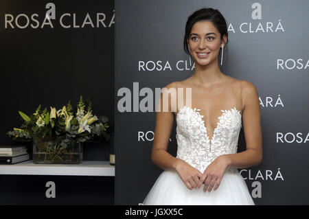 24th april 2017, Barcelona, Spain.  Mariana Downing. The brand of wedding dresses, Rosa Clarà organized the fitting Stock Photo