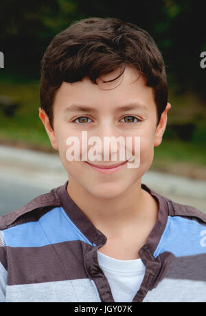 Happy teenager with twelve years old outside Stock Photo